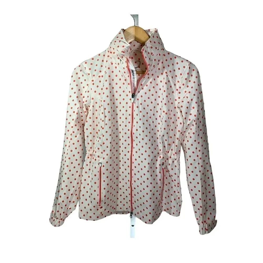 ZERO RESTRICTION Women’s Dottie Polka Dot Wind Jacket White Size Extra Small